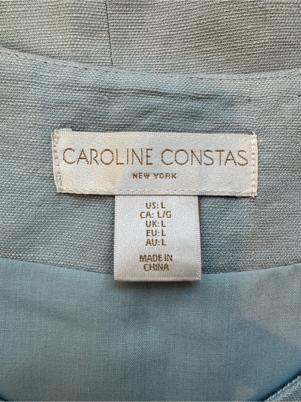 Caroline Constas Blue Lyocell Linen Button Front Vest Top Size Large - Picture 8 of 11